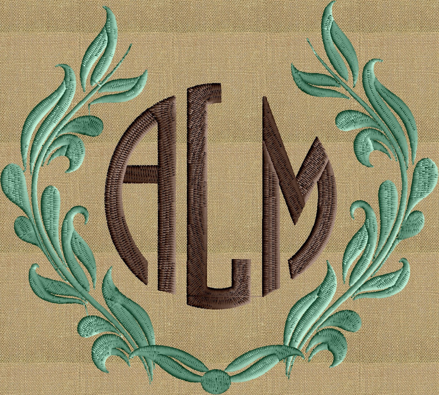 Round Block Monogram Font Embroidery File - 26 Letters -2.75 inches tall EMBROIDERY DESIGN FILE Instant download Dst Hus Jef Pes Exp Vp3 format