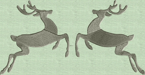 Reindeer leaping Christmas - EMBROIDERY DESIGN file - Instant download - animals