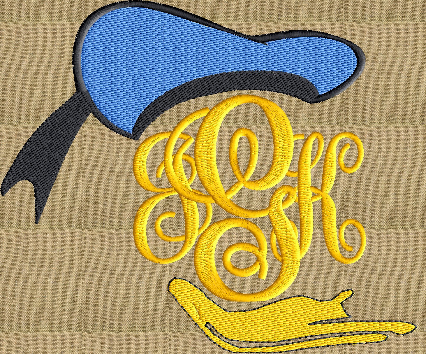 Donald Duck Hat Font Frame Monogram Embroidery Design - Font not included - LARGER FRAMES ONLY - Instant download - Dst Exp Vp3 Jef Pes