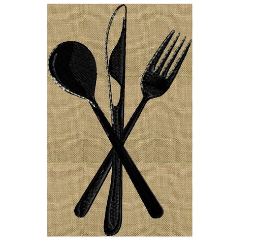 Flatware Fork Knife Spoon - EMBROIDERY DESIGN FILE - fun stuff