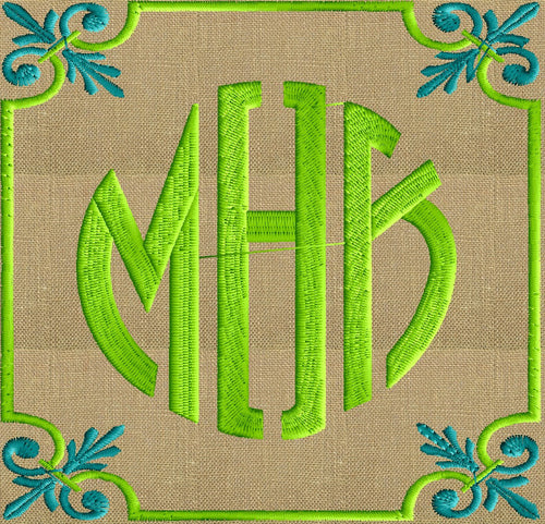 Fleur de Lis Square Font Frame Monogram Design -Font not included - EMBROIDERY DESIGN FILE - Instant download - Hus Dst Exp Jef Pes Vp3