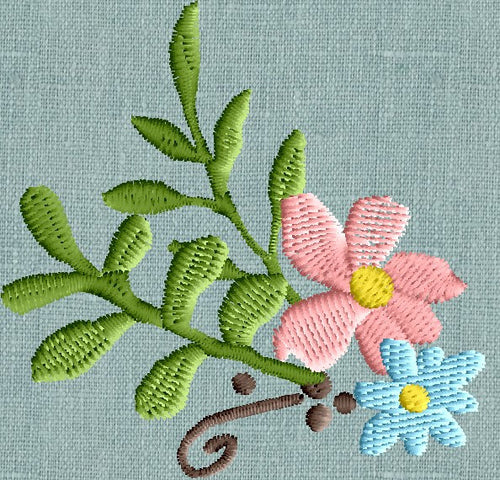 Floral Sprig - Easter - EMBROIDERY DESIGN FILE - Instant download - 4" frames - Exp Xp3 Dst Hus Jef Pes formats