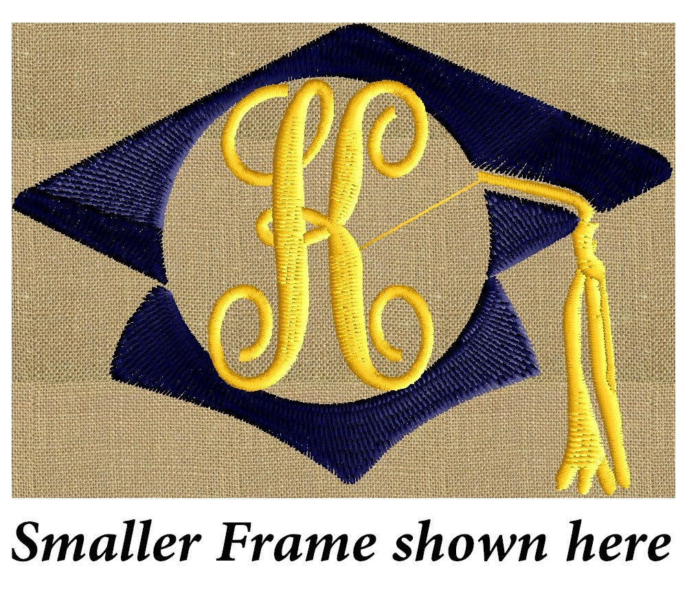 Graduation Cap Hat 2016 Frame Monogram Design -Font not included - EMBROIDERY DESIGN FILE - Instant download - Hus Dst Exp Jef Pes formats