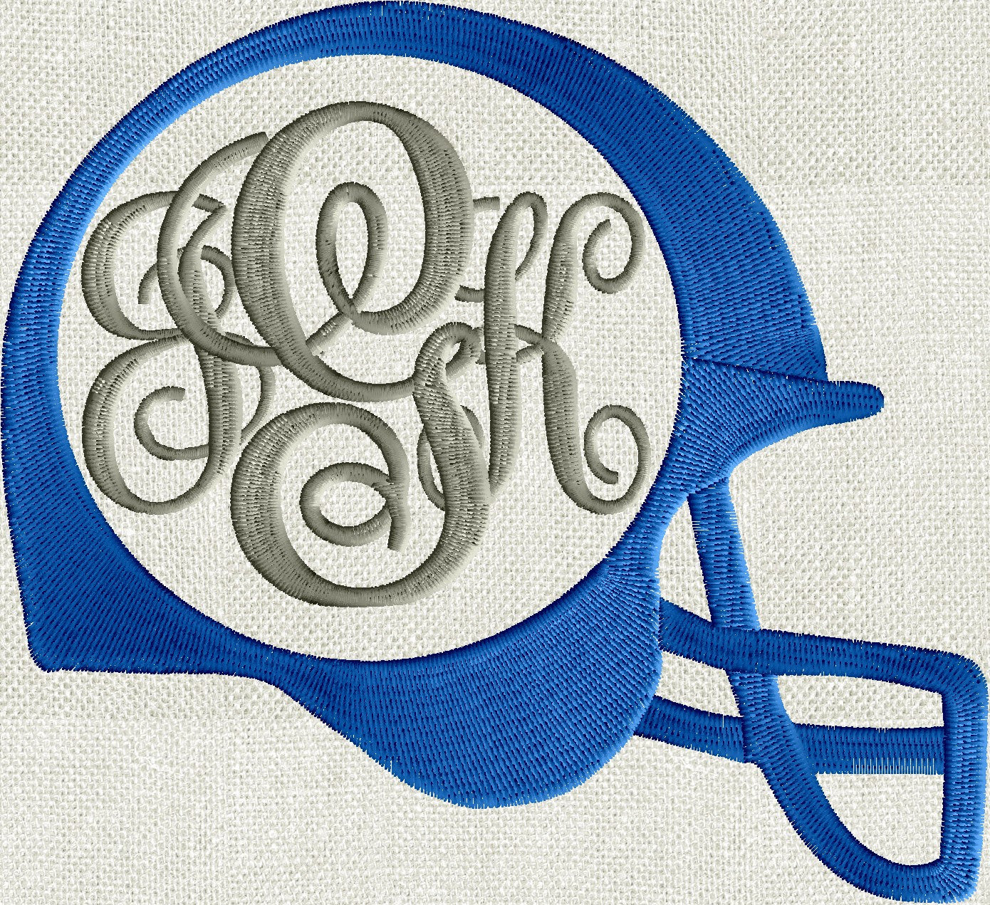 Football Helmet Font Frame Monogram Embroidery Design - Font & Bow not included - LARGER FRAMES ONLY - Instant download Dst Exp Vp3 Jef Pes