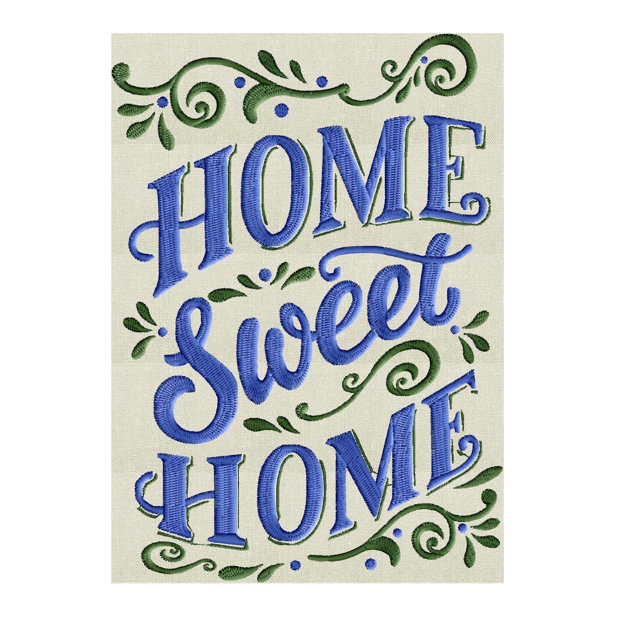 Home Quote "Home Sweet Home" Chalk Farm style EMBROIDERY DESIGN FILE - Instant download - Dst Hus Jef Pes Vp3 Exp formats 2 colors & 2 sizes