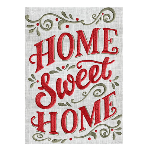 Home Quote "Home Sweet Home" Chalk Farm style EMBROIDERY DESIGN FILE - Instant download - Dst Hus Jef Pes Vp3 Exp formats 2 colors & 2 sizes