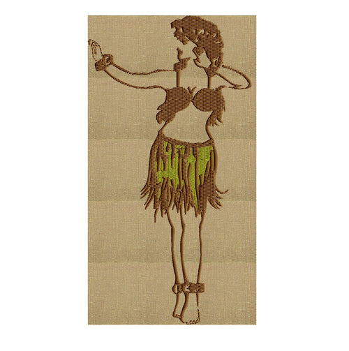 Hula Girl Hawaiian dancer Embroidery Design - fun stuff