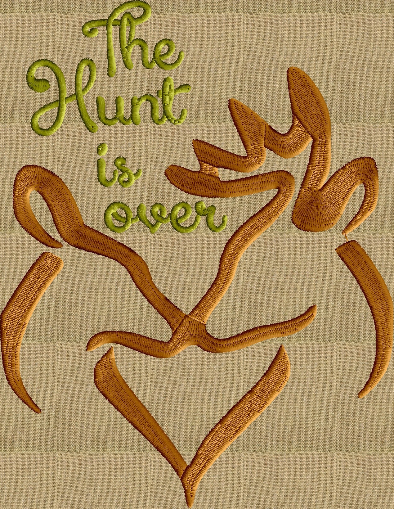 Deer Antlers "The Hunt is over" Font Frame -EMBROIDERY DESIGN - Font not included - 2 sizes - Instant download - Hus Vp3 Dst Exp Jef Pes formats