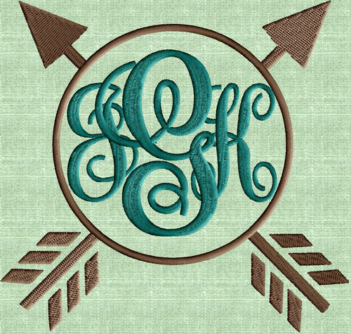 Arrows Crossed Frame Design - EMBROIDERY DESIGN FILE - Instant download