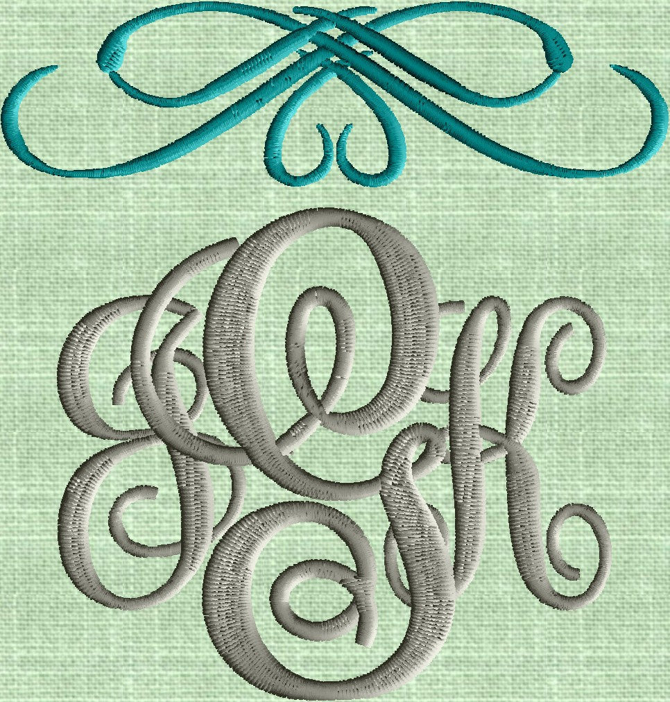 Heart Font Frame Monogram Embroidery Design File in 2 sizes and 1 color