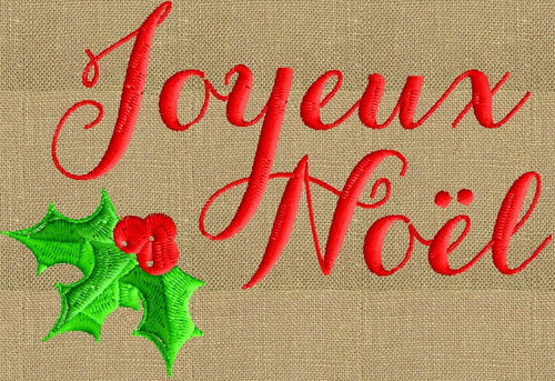 Joyeux Noel Christmas quote EMBROIDERY DESIGN FILE - Instant download - Dst Hus Jef Pes formats