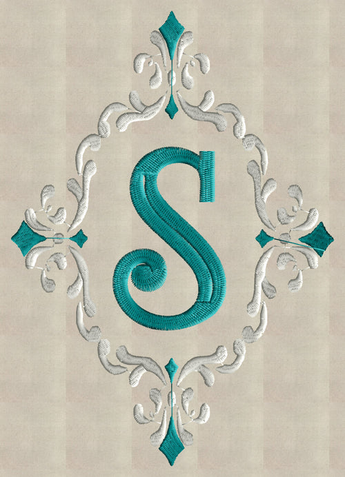 Alyssa Font Frame Monogram - Font not included - EMBROIDERY DESIGN FILE