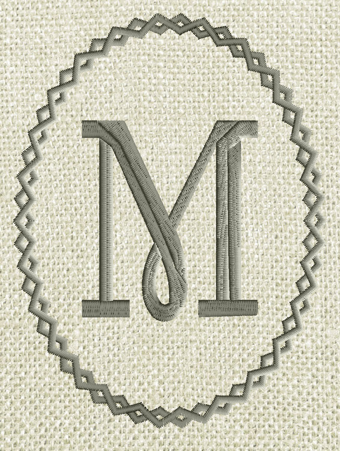 Oval Braid Font Frame Monogram Embroidery Design -Font not included - EMBROIDERY DESIGN FILE - Instant download - Dst Hus Jef Pes formats