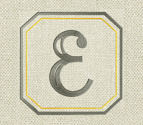 Double Fluted Font Frame Monogram Embroidery Design -Font not included - EMBROIDERY DESIGN FILE - Instant download - Dst Hus Jef Pes formats