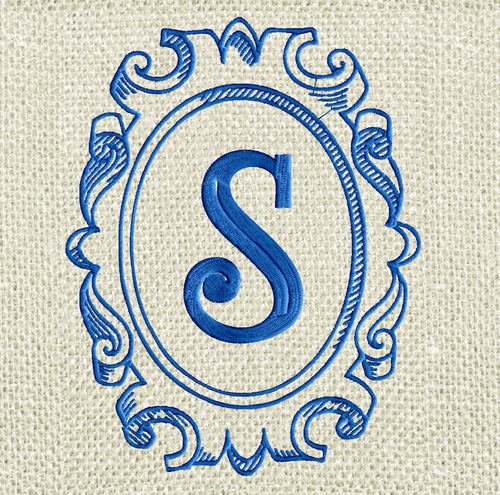 Font Frame Monogram Embroidery Design - Font not included - EMBROIDERY DESIGN FILE - Instant download - Dst Hus Jef Pes Vp3 Exp Xxx formats