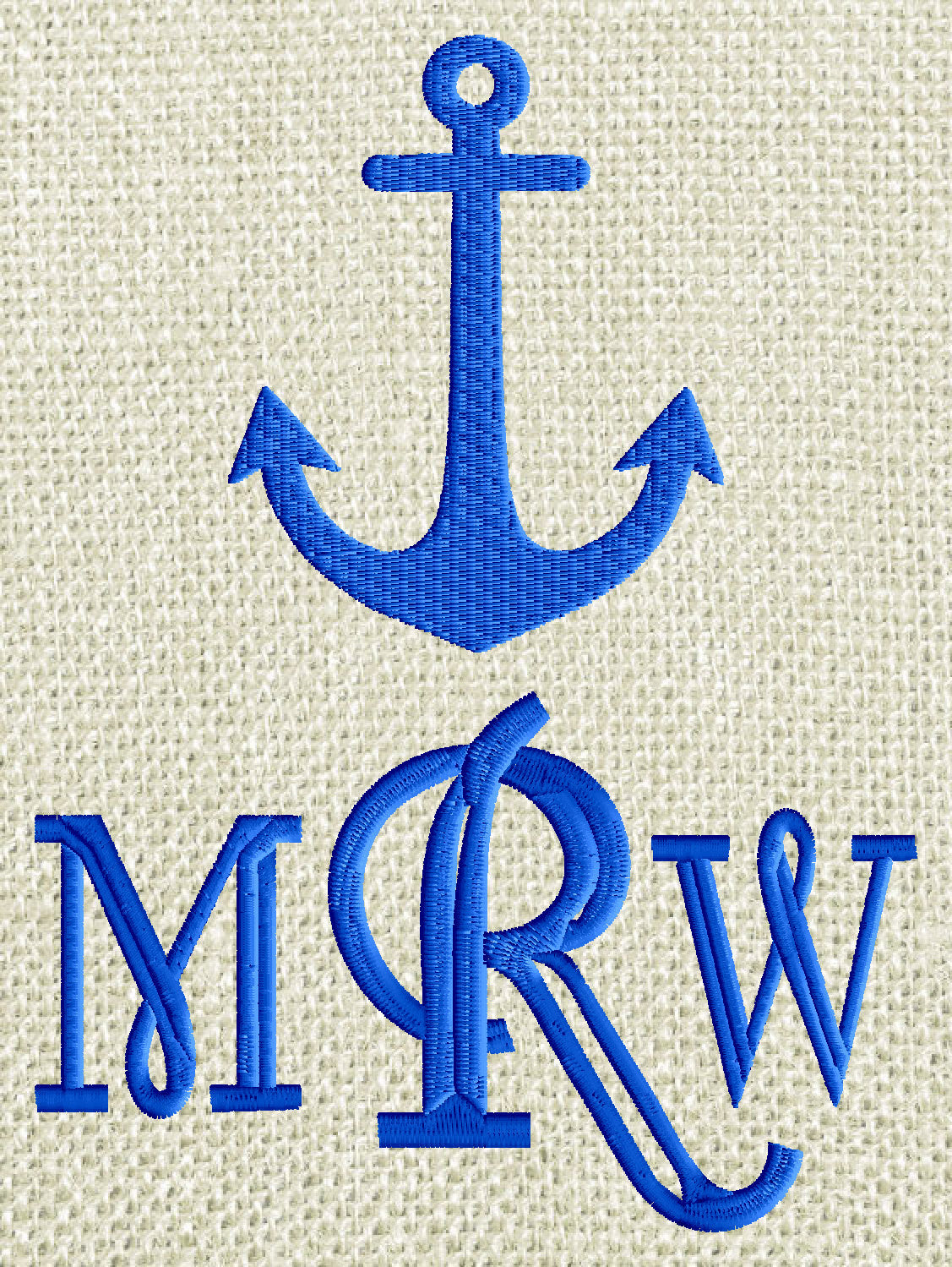 Nautical Anchor Embroidery Design - Font not included - EMBROIDERY DESIGN FILE - Instant download - 2 sizes - Dst Hus Jef Pes Vp3 Exp Xxx formats