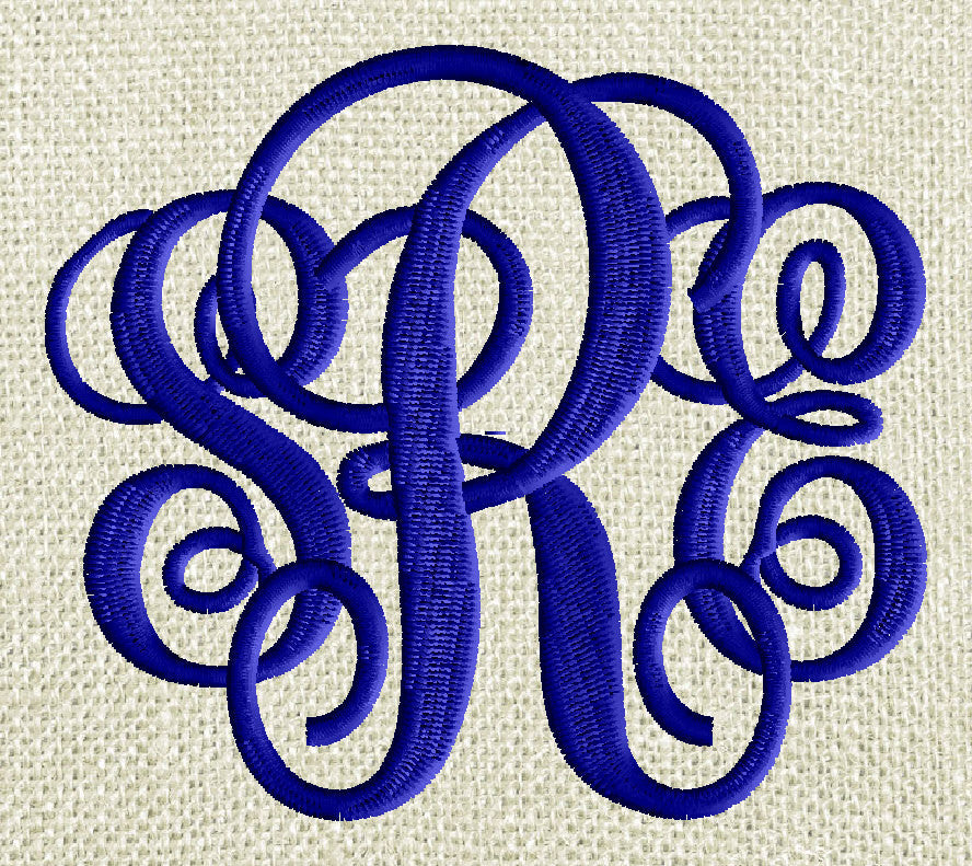 Scripty Monogram Font Embroidery File - 26 Letters -2 sizes 2.75" & 1.75" EMBROIDERY DESIGN Instant download Dst Hus Jef Pes Exp Vp3 format