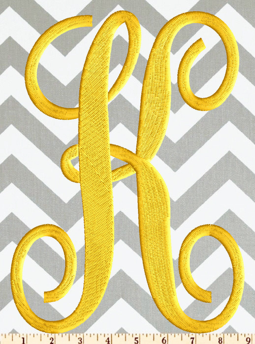 Large 4 inch tall Scripty Monogram Font Embroidery File - 26 Letters - EMBROIDERY DESIGN FILE Instant download Dst Exp Vp3 Pes format