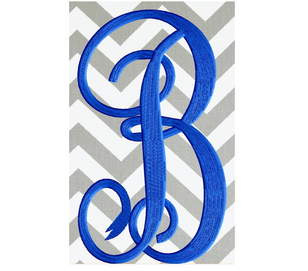 Large 4 inch tall Scripty Monogram Font Embroidery File - 26 Letters ...