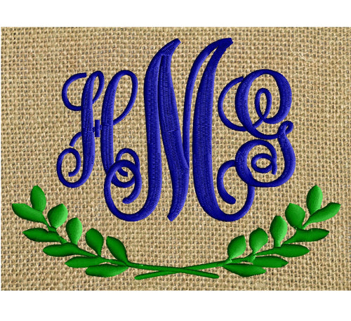 Champion Font Frame Laurel Wreath Design -  Font not included - EMBROIDERY DESIGN FILE - Instant download - Dst Hus Jef Pes formats