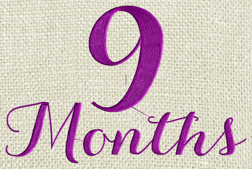 Baby "9 months" Design - EMBROIDERY DESIGN FILE - Photo op - Instant download - Dst Hus Jef Pes Exp Vp3 formats
