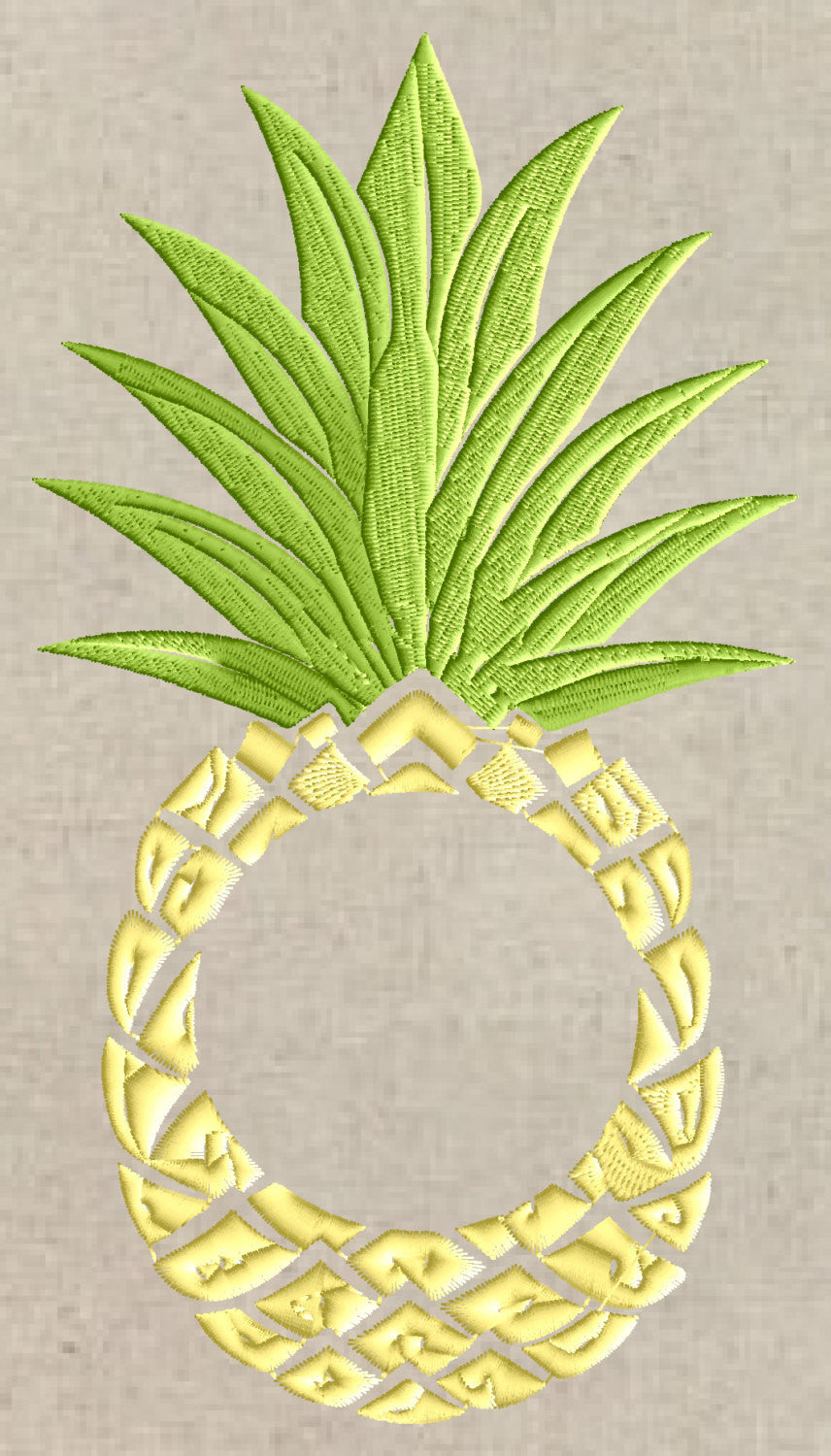Pineapple Frame Design - Fruit - EMBROIDERY DESIGN FILE - Instant download - Dst Hus Jef Pes Exp formats