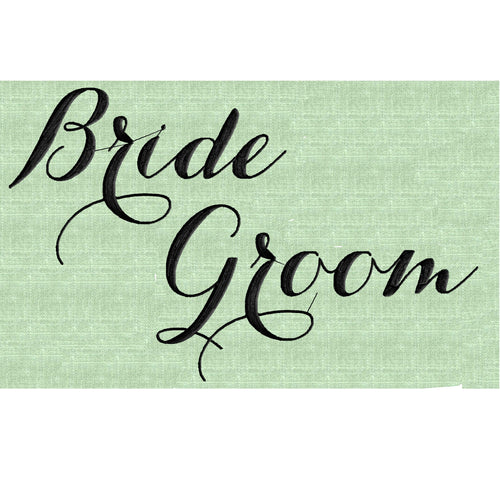 Wedding "Bride" and" Groom" Design - EMBROIDERY DESIGN FILE - Instant download - Vp3 Dst Hus Jef Pes Exp formats