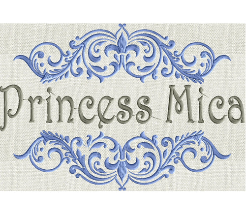 Royal Regal Crown style Font Frame -EMBROIDERY DESIGN - Font not included - 2 sizes - Instant download - Hus Vp3 Dst Exp Jef Pes formats