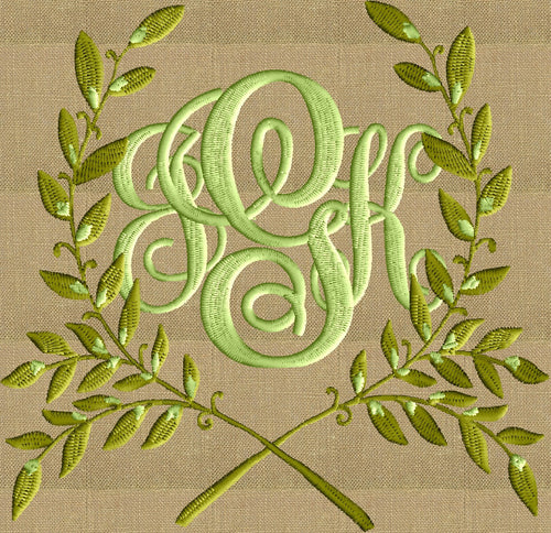 Leafy Laurel Frame Monogram -Font not included - EMBROIDERY DESIGN - Instant download 2 sizes Vp3 Hus Dst Exp Jef Pes file formats