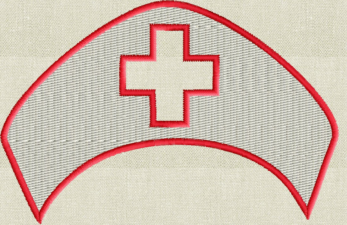 Nurse Hat Font Frame Monogram Design - EMBROIDERY DESIGN FILE