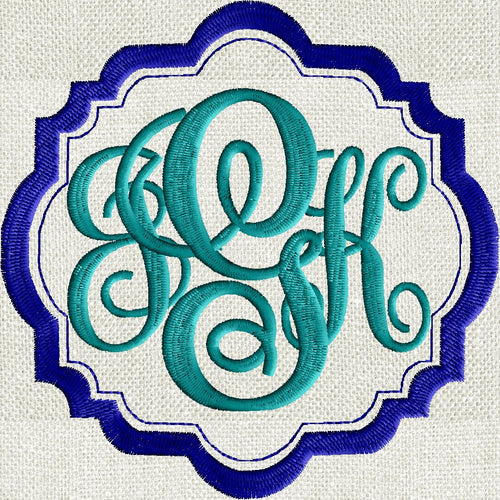 Double Ogee Frame Design - EMBROIDERY DESIGN FILE - Instant download - 2 sizes - Hus Dst Vp3 Jef Pes Exp formats