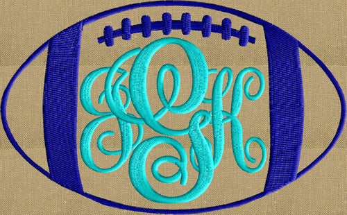 Football Font Frame Monogram Design -Font not included - EMBROIDERY DESIGN FILE - Instant download - Hus Dst Exp Jef Pes formats