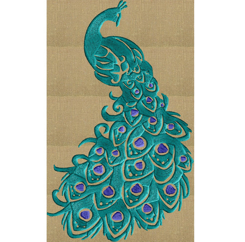 Peacock Bird of paradise - EMBROIDERY DESIGN file - Instant download Hus Exp Jef Vp3 Pes Dst formats - 2 sizes and 2 colors
