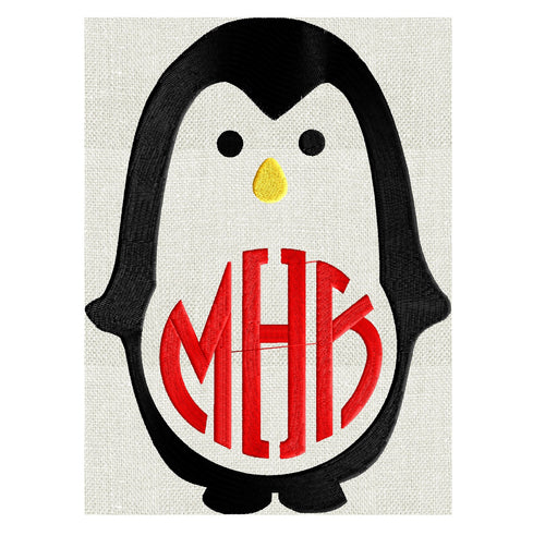 Penguin Frame Design - EMBROIDERY DESIGN FILE - Instant download animals