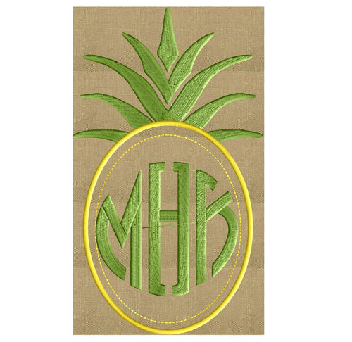 Pineapple Frame Design - Welcome - Heart and home - EMBROIDERY DESIGN FILE - Instant download - Dst Hus Jef Pes Exp formats