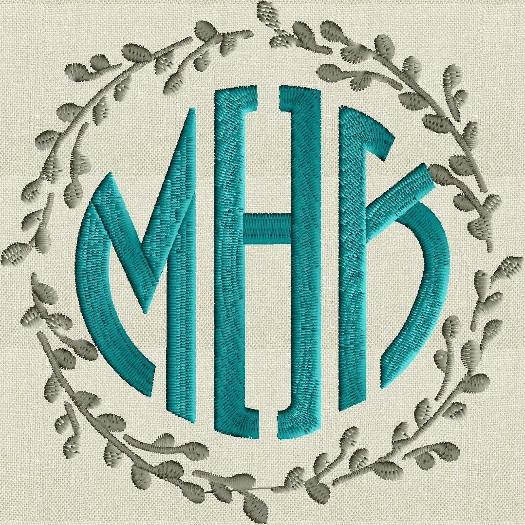 Pussywillow Frame Monogram -Font not included - EMBROIDERY DESIGN - Instant download