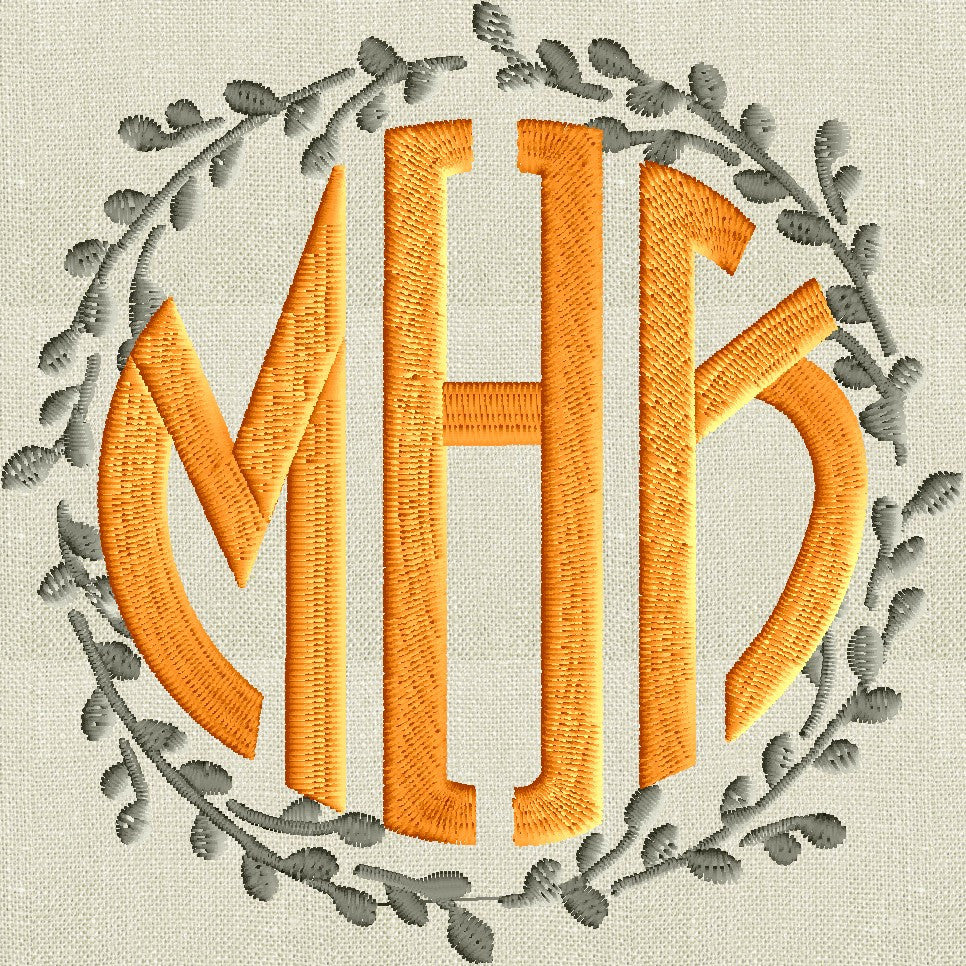 Pussywillow Frame Monogram -Font not included - EMBROIDERY DESIGN - Instant download
