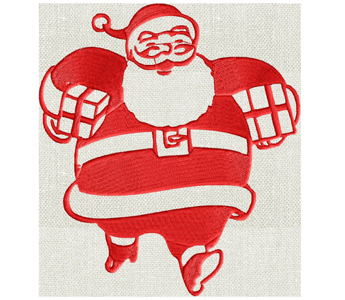 Santa Clause Christmas - retro vintage - EMBROIDERY DESIGN FILE- Instant download - Hus Exp Jef Vp3 Pes Dst - 2 sizes - 5x7 or 4x4 hoops