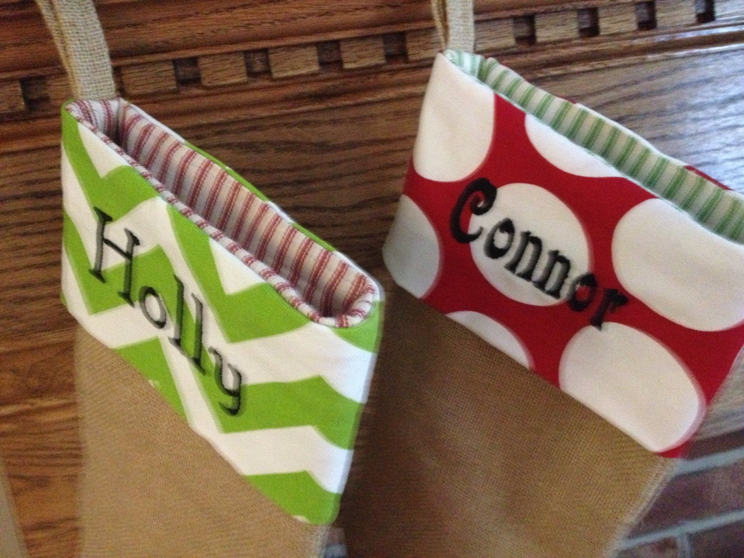 Set of 4 Custom made Christmas Stockings w/ FREE SHIPPING!