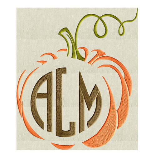 Pumpkin Font Frame - Font not included - EMBROIDERY DESIGN FILE - Instant download Vp3 Hus Dst Exp Jef Pes formats