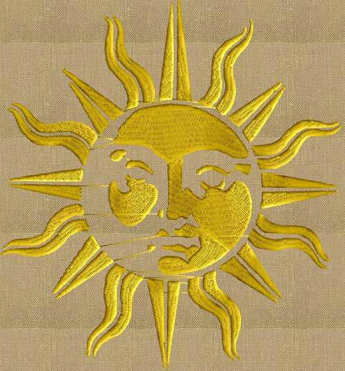 SUN vintage retro - EMBROIDERY DESIGN - instant download - fun stuff
