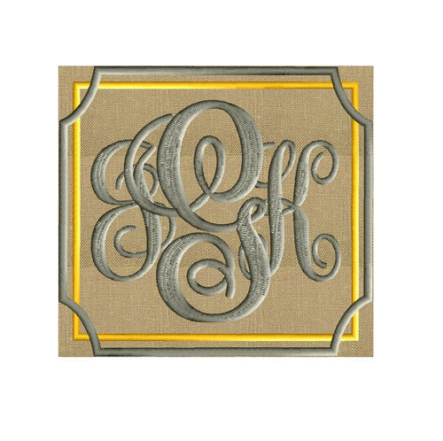 Tailored Font Frame Monogram Design EMBROIDERY DESIGN FILE