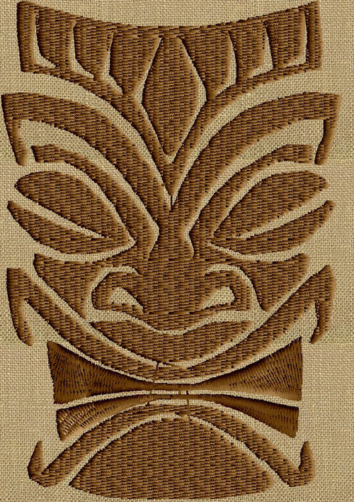 Tiki guy Statue - EMBROIDERY Design FILE fun stuff