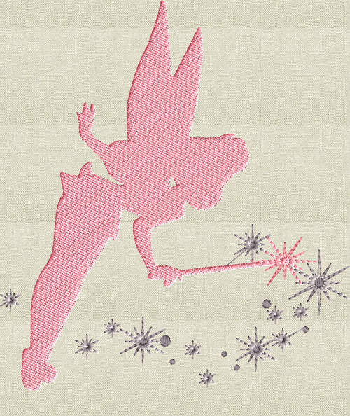 Fairy Silhouette Embroidery Design -Font not included- EMBROIDERY DESIGN FILE - Instant download - Hus Dst Jef Pes VP3 Exp formats
