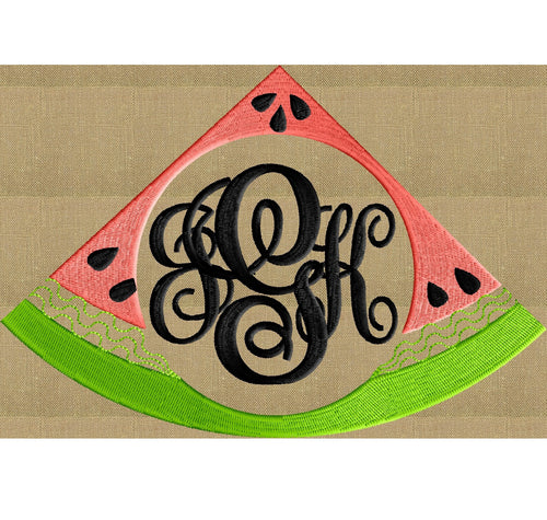 Watermelon Frame Design Fruit EMBROIDERY DESIGN FILE