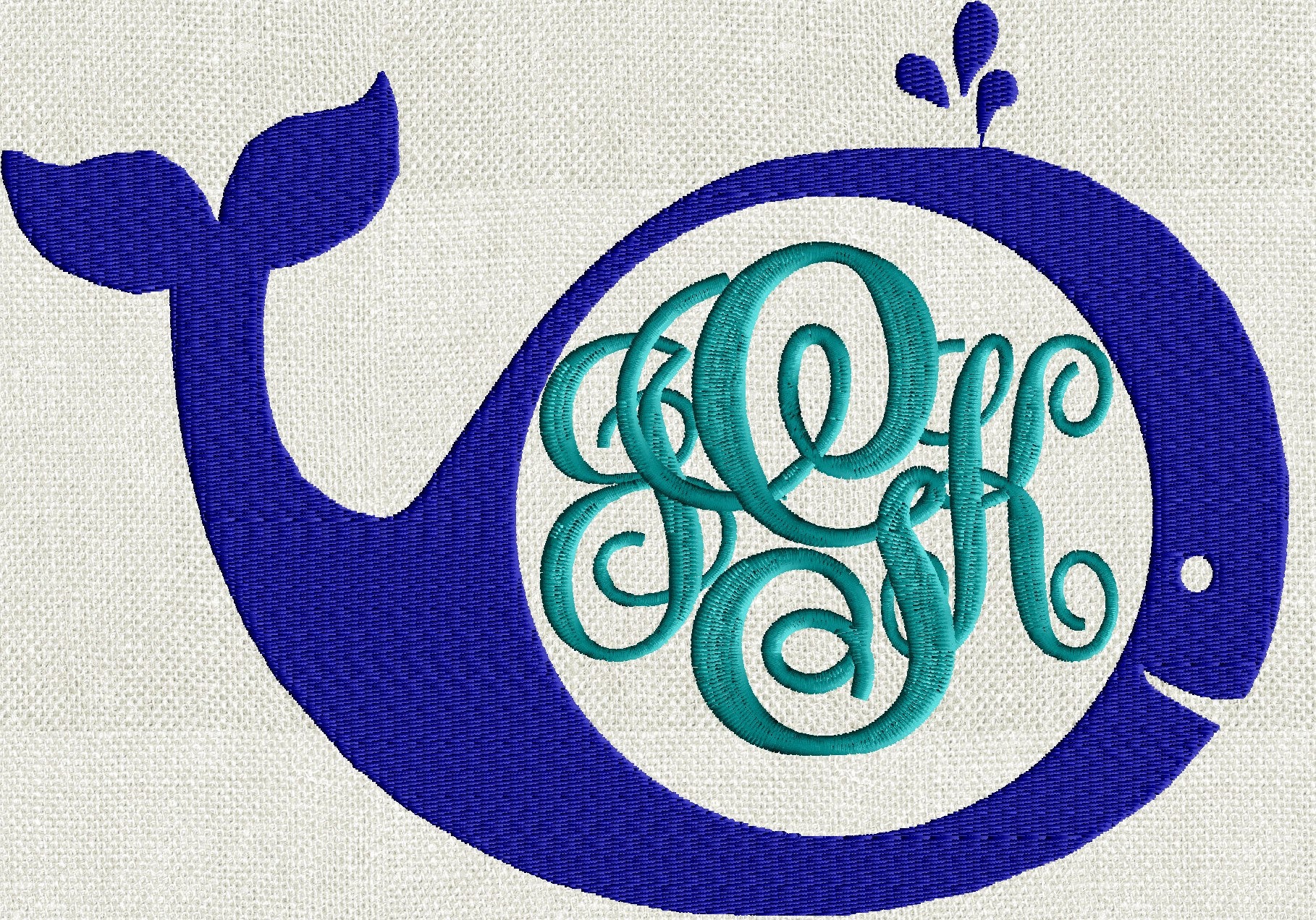 Whale Frame Design EMBROIDERY DESIGN FILE - Instant download