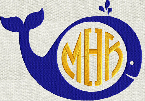 Whale Frame Design EMBROIDERY DESIGN FILE - Instant download